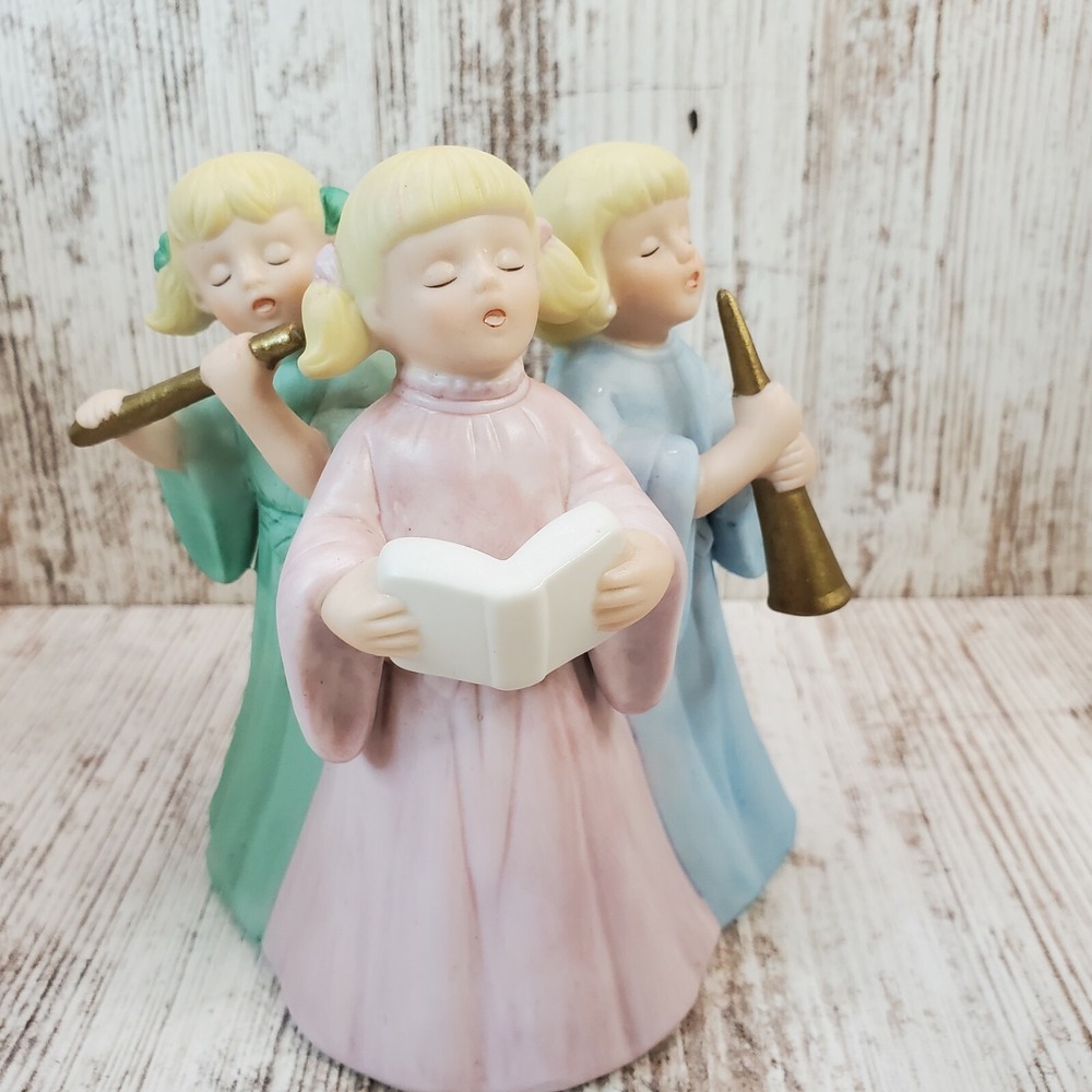 Christmas Trio Choir Girls Music Box Ebeling & Reuss 1984 Plays Joy to the World